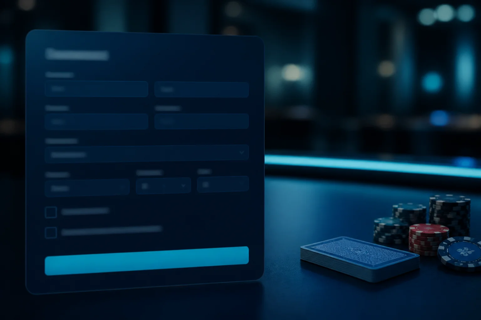 Registration and account setup steps for an Casino World profile